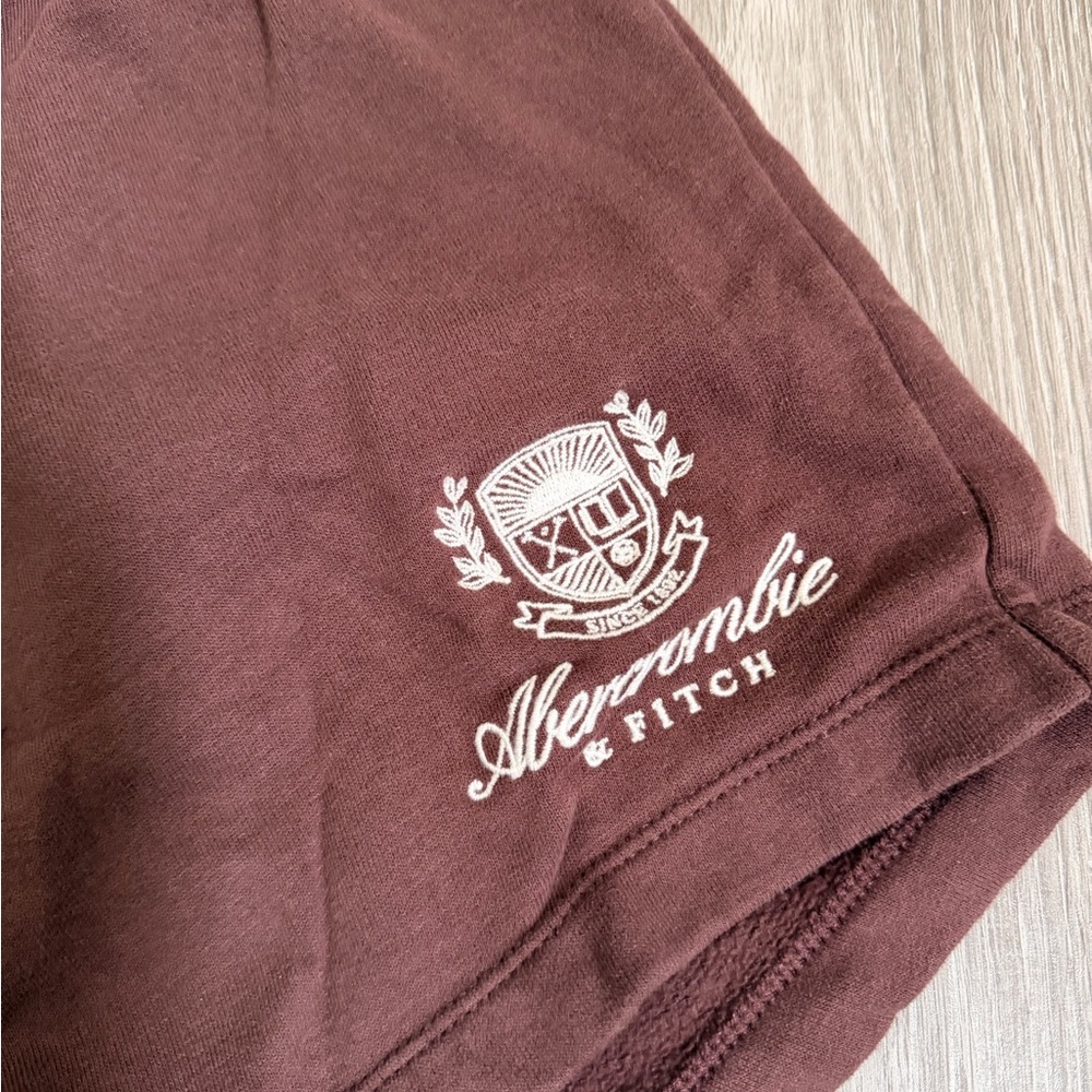 Abercrombie & Fitch Women's Chocolate Brown Athletic Drawstring Shorts - Picture 2 of 3